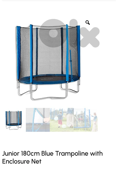 Junior 180 cm Blue Trampoline With Enclosure Net
