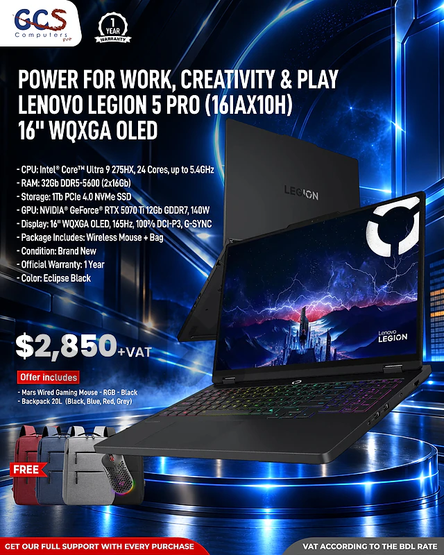 Lenovo Legion 5 Pro (16IAX10H) 16" WQXGA OLED