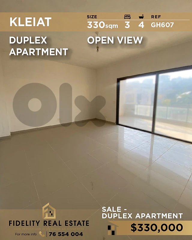 Apartment duplex sale in Kleiat GH607 شقة دوبلكس للبيع في قلعيات