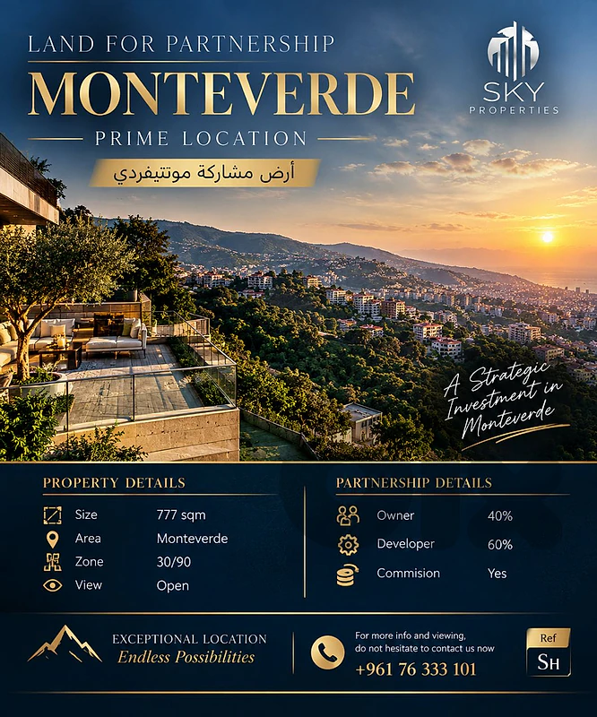 Land For Partnership Monteverde  Prime Location أرض مشاركة مونتيفردي