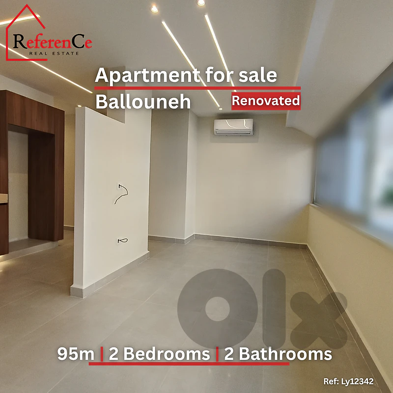 Renovated apartment in Ballouneh for sale شقة  تم تجديدها في بلونة للب