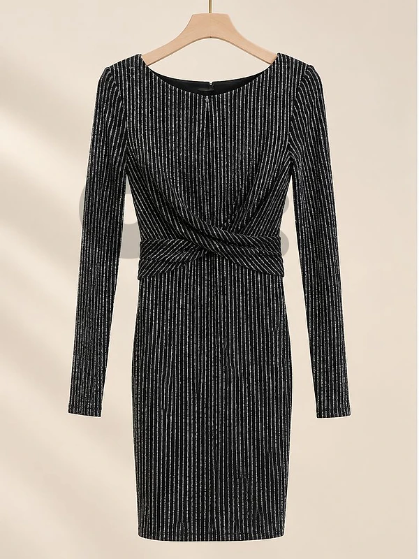 Black Mini Dress with Long Sleeves