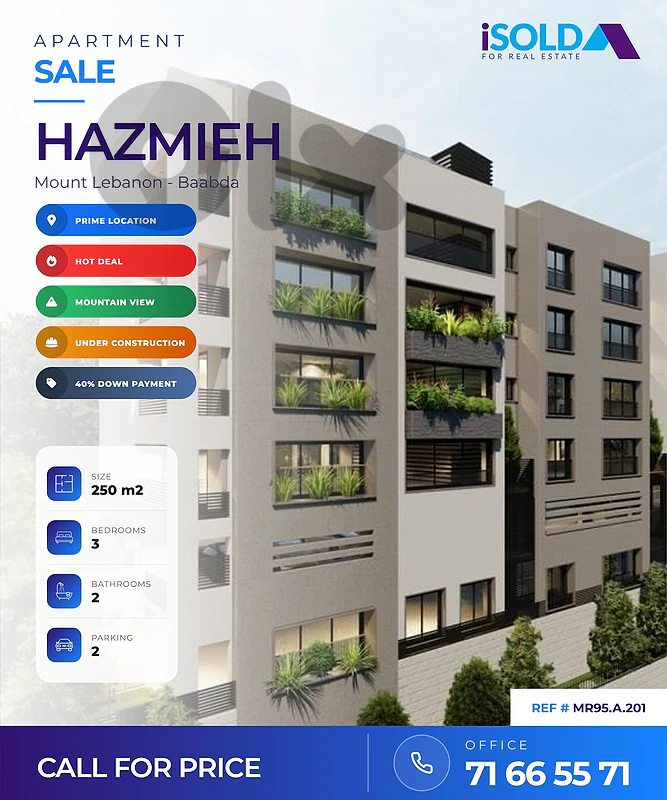 Apartments+Unblockable View 4Sale in Hazmieh-شقق للبيع في حازميه