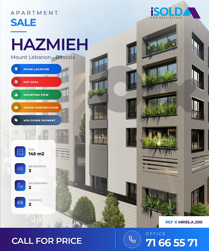 Apartments+Unblockable View 4Sale in Hazmieh-شقق للبيع في حازميه