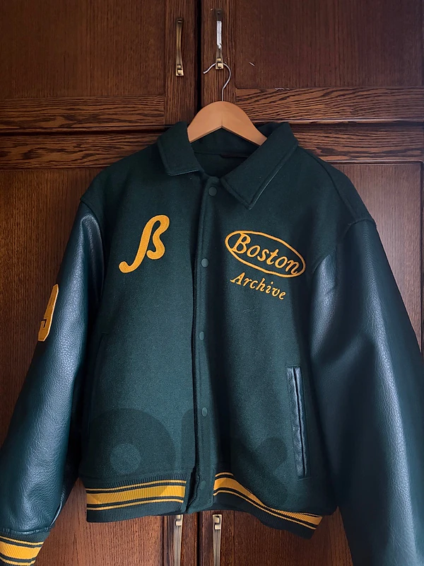 Zara Boston Archive Green Varsity Bomber Jacket – Size M