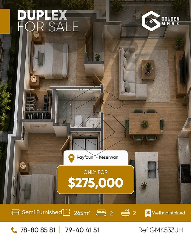 GMK533JH - Duplex For Sale In Rayfoun - دوبلكس للبيع في ريفون GMK533JH - Duplex For Sale In Rayfoun - دوبلكس للبيع في ريفون