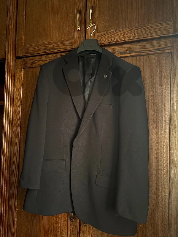 Moustache Men’s Black Slim Fit Blazer – Size 56