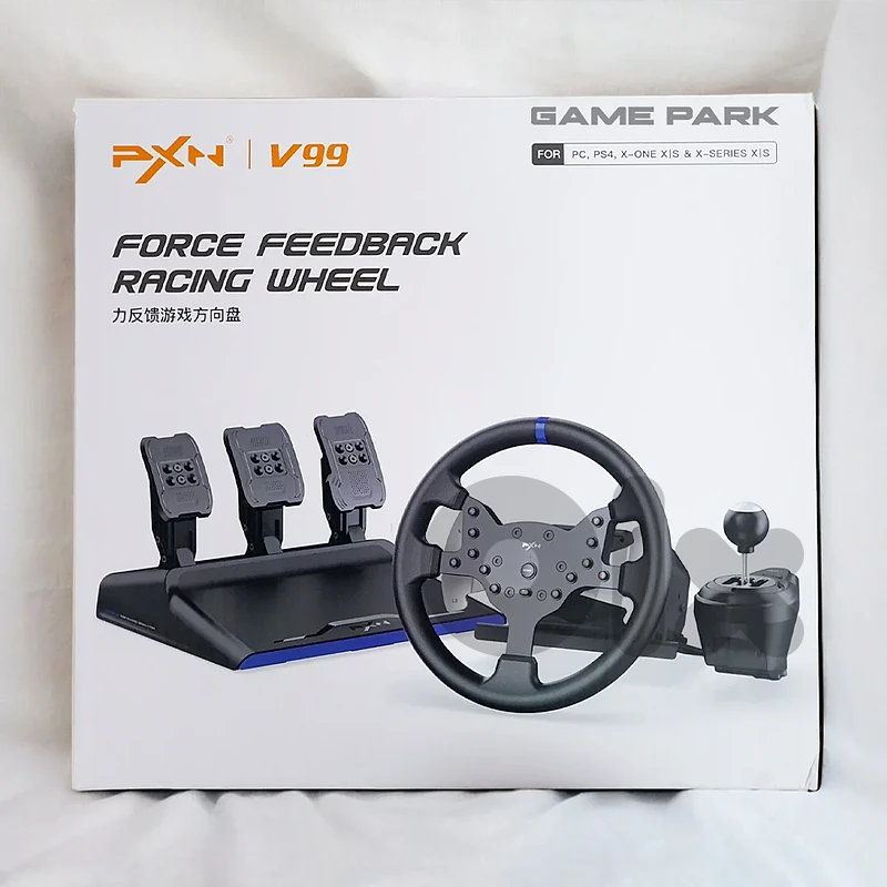 PXN V99 Racing Wheel + Gran Turismo 7 – PS4 Disc +  PS5 adapter/dongle