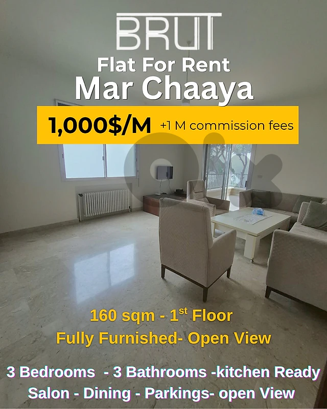 Fully Furnsihed apartment for rent in Mar Chaaya - Open Views
