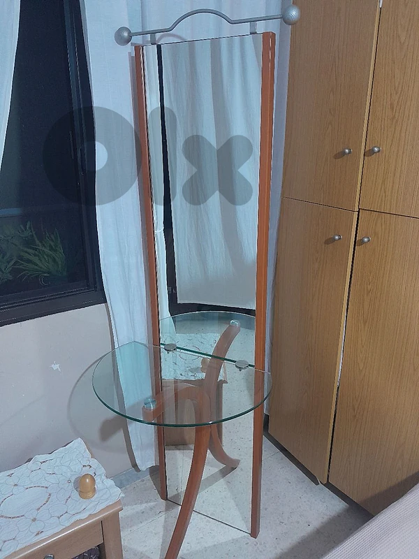 old heavy wood console
