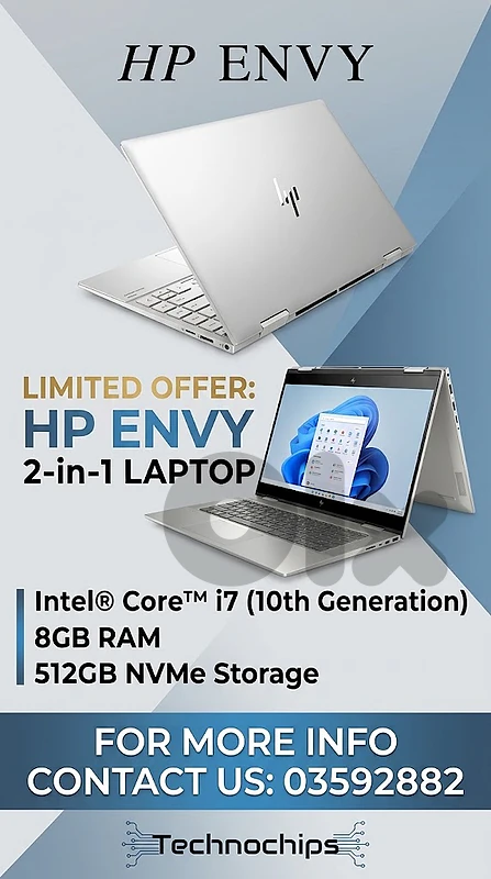 HP Envy 2-in-1 Core i7 10th Gen, 8GB RAM, 512GB NVMe HP Envy 2-in-1 Core i7 10th Gen, 8GB RAM, 512GB NVMe