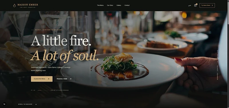 Restaurant Website for Sale (admin + user) kter helo w momayaz 150$