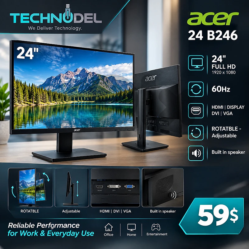 ACER B246 – 24” FULL HD MONITOR