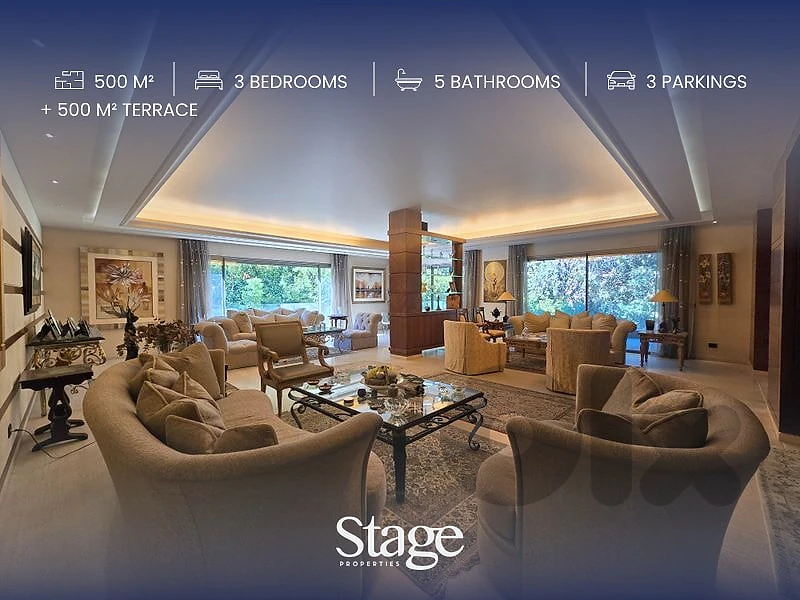 Luxurious 500 sqm Apartment with Terrace & Garden for Rent in Yarzeh