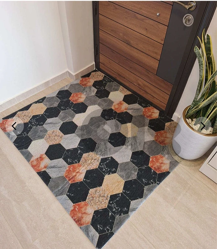 PVC Hexagon Doormat Bedroom Bathroom Living Room Hallway Entrance Door
