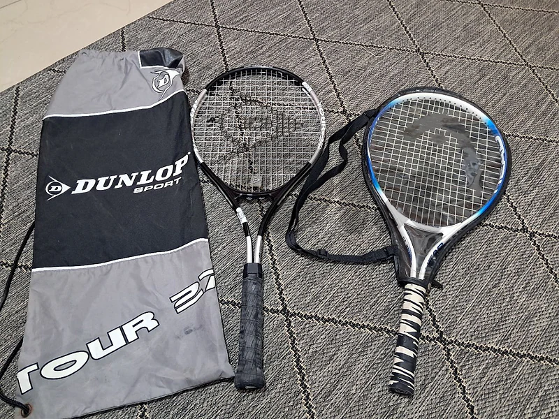 2 Tennis Rackets HEAD & Dunlop + Bag
