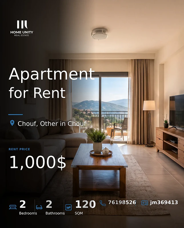 furnished 2-bedrooms Apartment for Rent in kfarhim