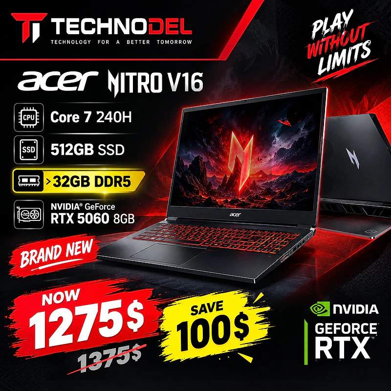 ACER NITRO V16 GAMING LAPTOP Core 7 32GB 512GB SSD
