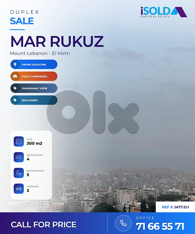 Duplex+Panoramic View 4Sale in Mar Rukuz - دوبلكس للبيع في مار روكز