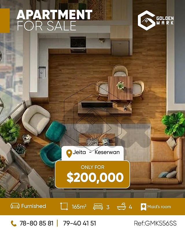 GMK556SS - Apartment For Sale In Jeita -  شقة للبيع في جعيتا