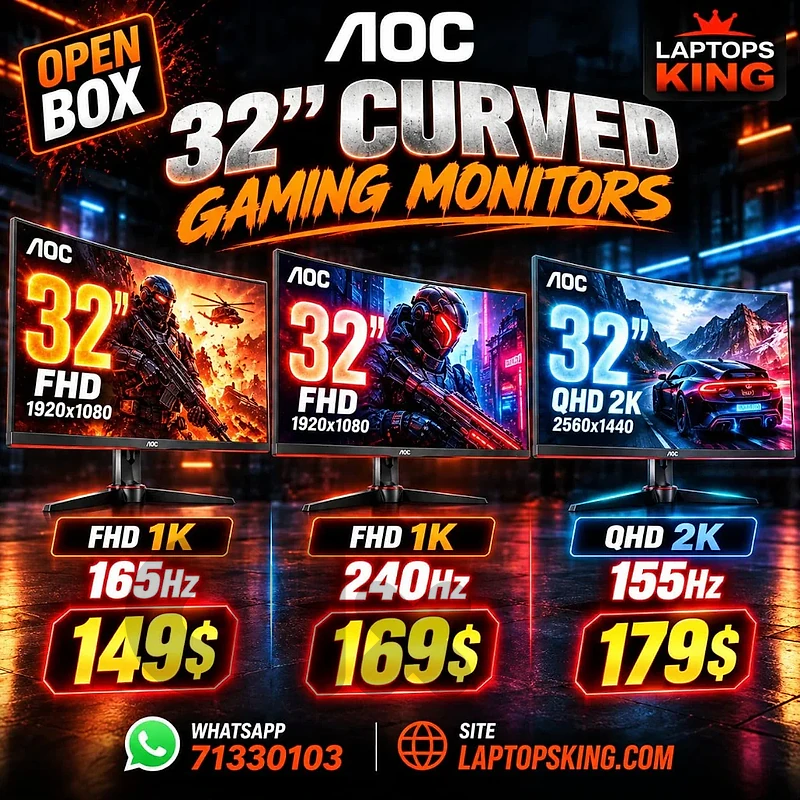AOC 32″ Curved Gaming Monitor – FHD / QHD – Open Box