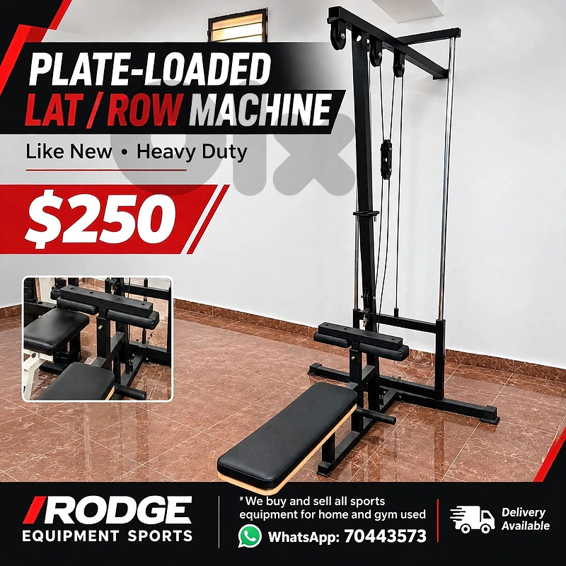 Lat/row machine plate loaded like new heavy duty