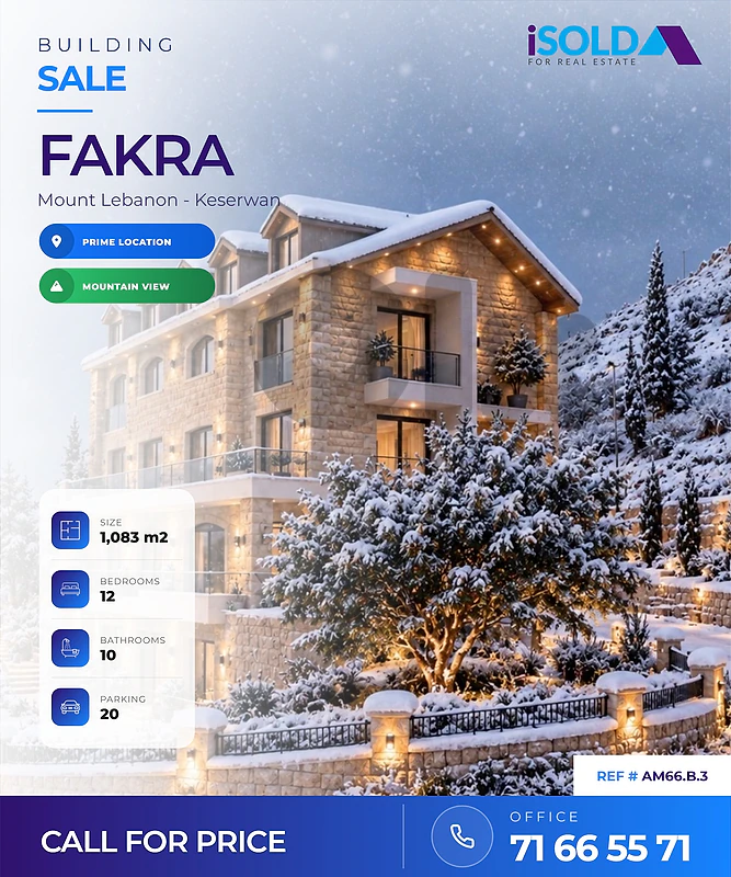 Prime Location Building+Mount View 4Sale in FAQRA-بناية للبيع في فقرا
