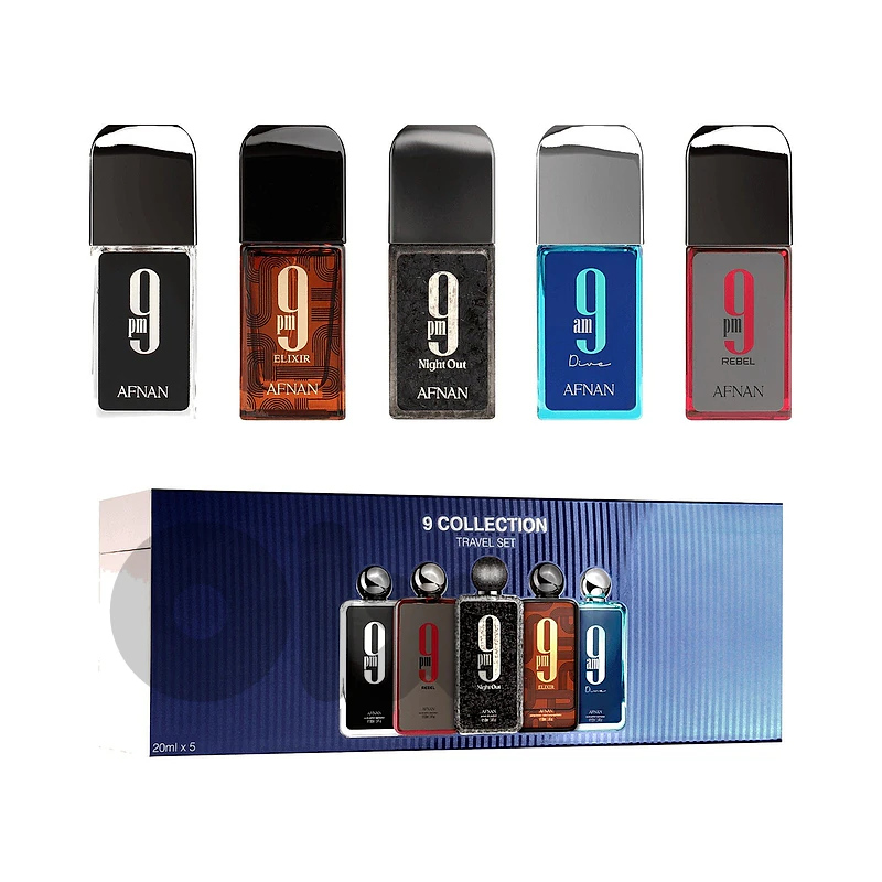 Afnan 9 Collection Travel Set Eau de Parfum 5 × 20 mL – Men