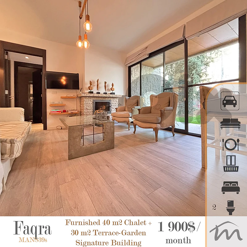 Faqra | Signature | Furnished 60m² Flat + 30m² Garden | Brand New