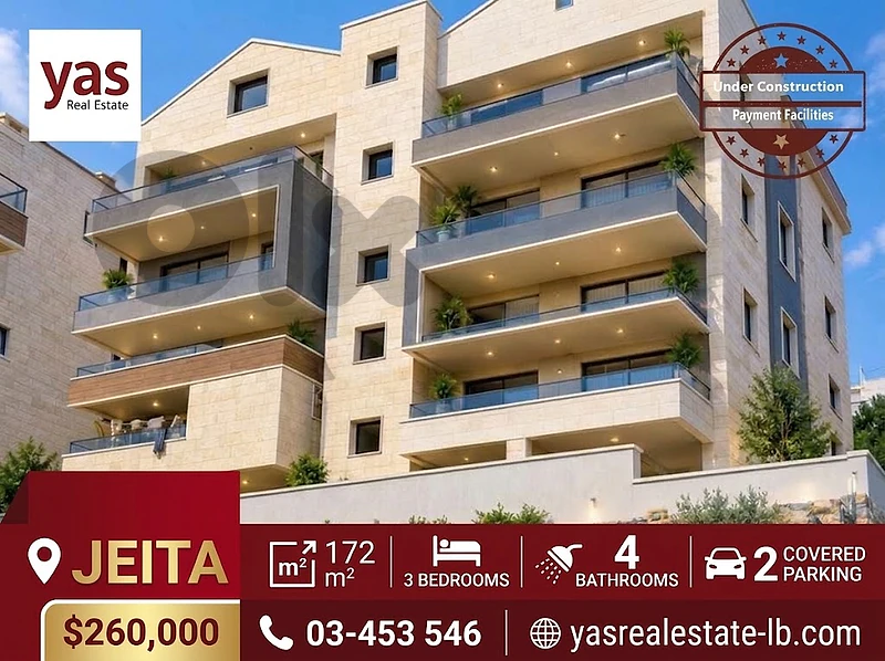 Jeita 172m2 | Under Construction | Payment Facilities | Calm | TO