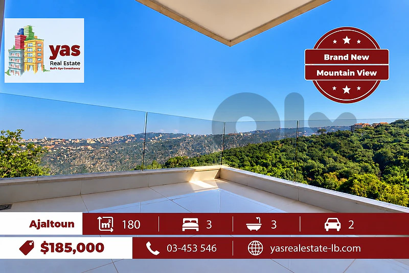 Ajaltoun 180m2 | Brand New | Mountain View | Prime Location | TO