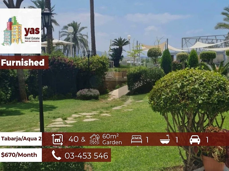 Tabarja/Aqua 2 40m2 | 60m2 Garden | Furnished Chalet | Decorated | IV