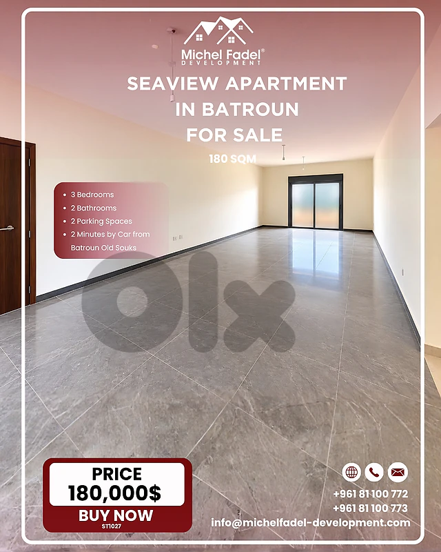 ST1027-Sea View Apartment for Sale – Batroun