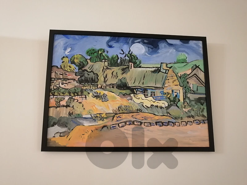لوحة فنية  Thatched Cottages at Cordeville