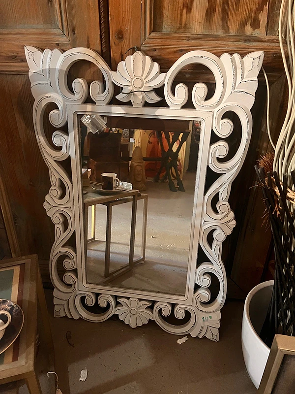 vintage white mirror