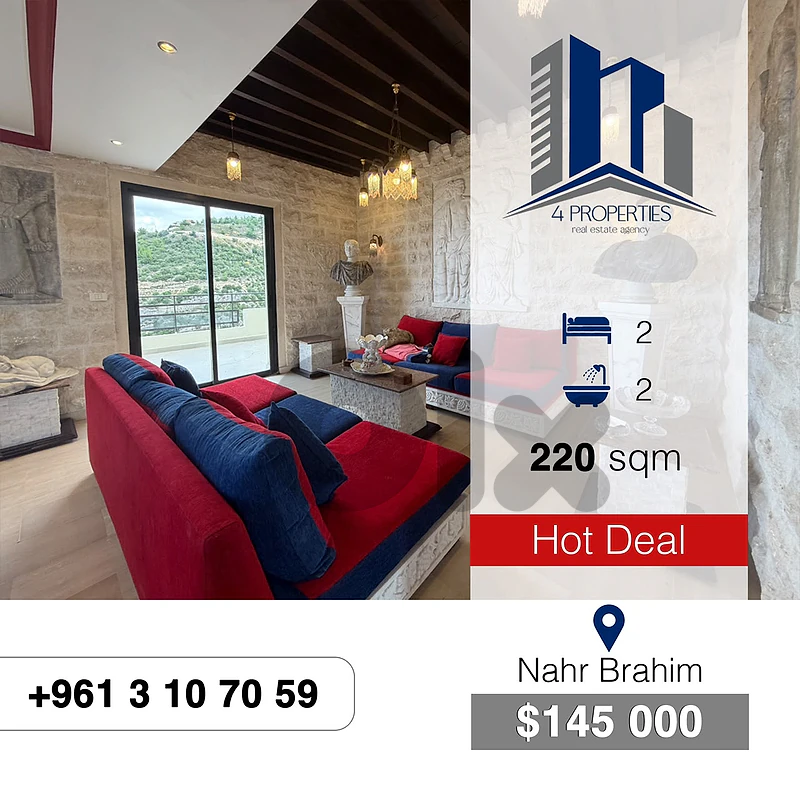 Apartment For Sale In Nahr Ibrahim - 5 min to Halat