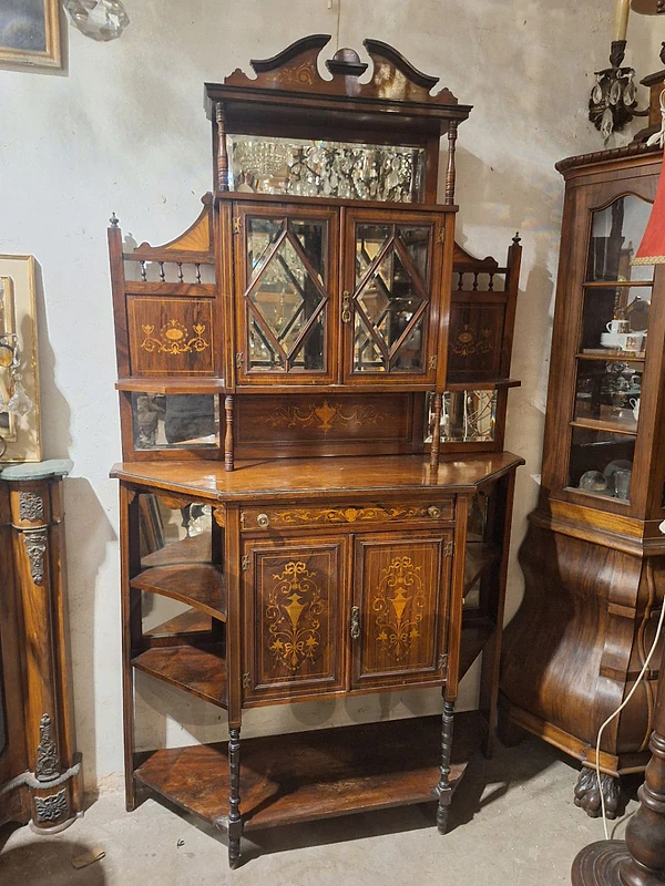 antique original victorian english showcase