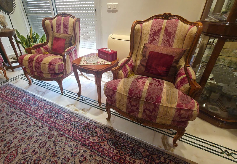 COMPLETE LOUIS XV STYLE LIVING ROOM SET