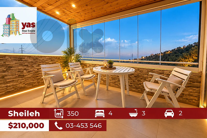Sheileh 350m2 | Equipped | Well Maintained | Panoramic View | EL |