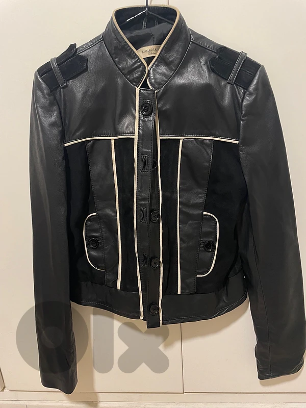 AnnaRita N Italian Real Black Leather Jacket