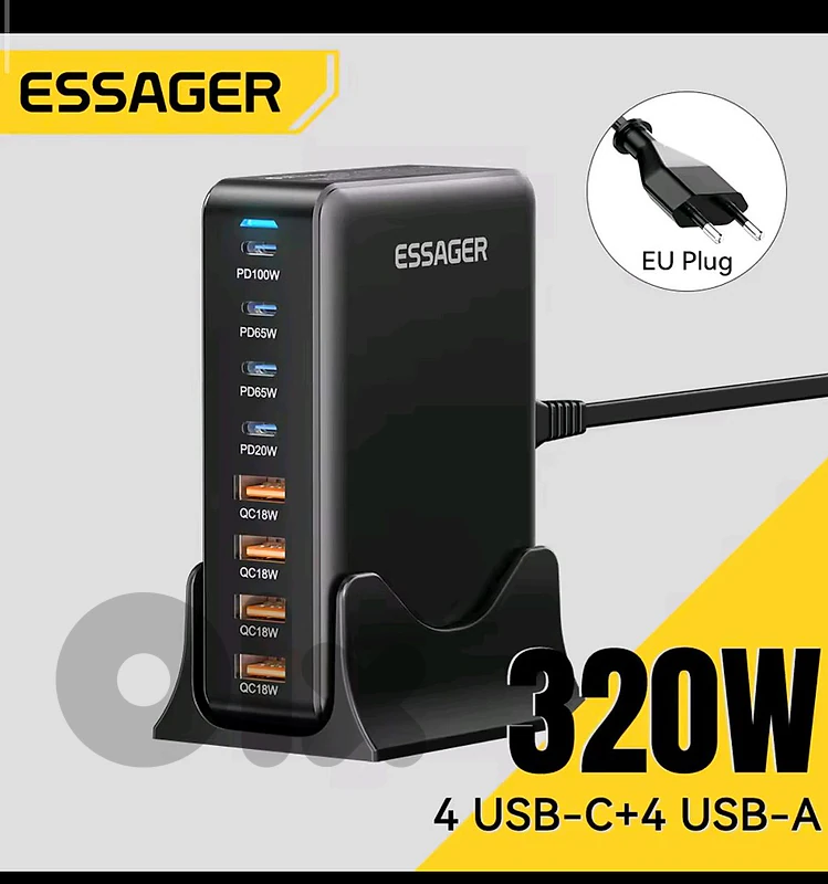 Essager 320w GAN charger 8 in 1 USB charger 🔥🔥