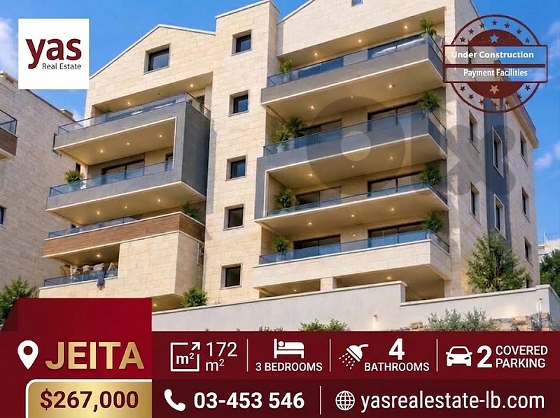 Jeita 172m2 | Under Construction | Payment Facilities | Calm | TO