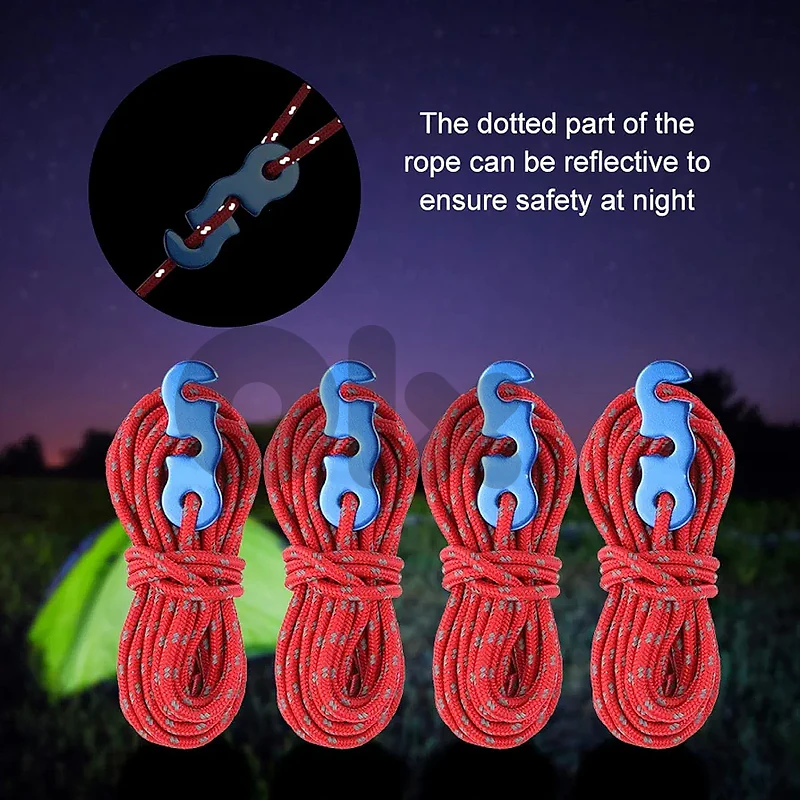 shine trip wind rope with buckle 4 pcs set