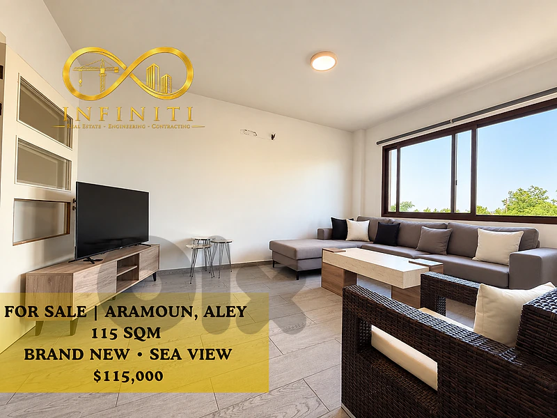 115 SQM Apartment for Sale in Aramoun, Aley | Sea View