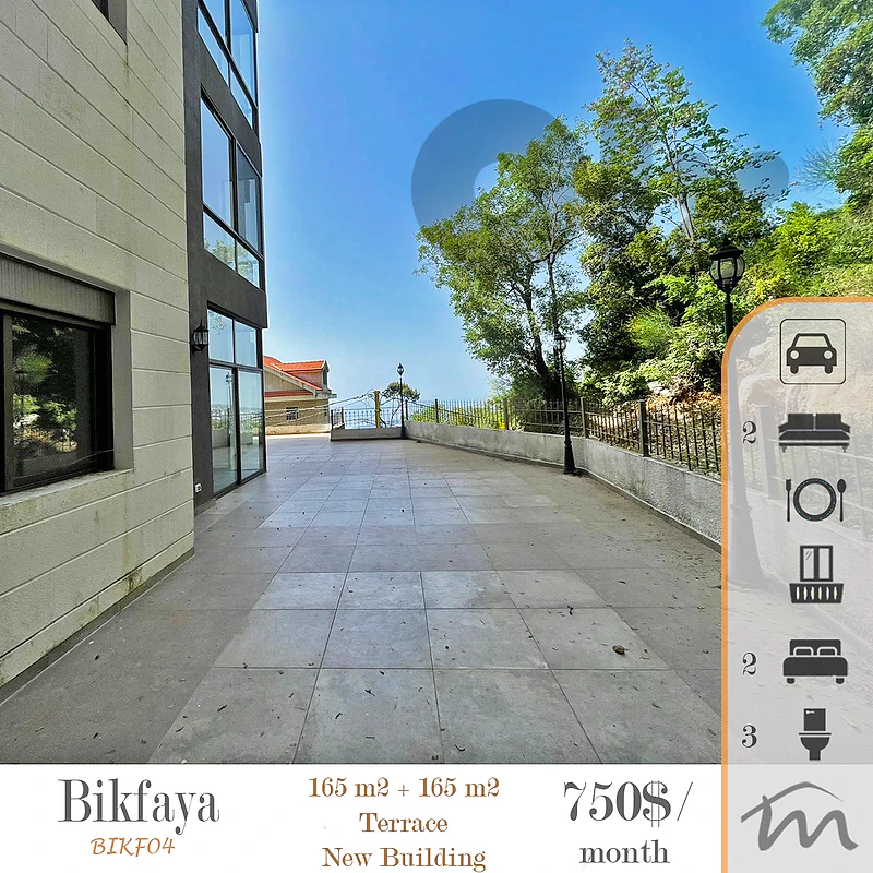 Bikfaya | Brand New 165m² + 165m² Terrace | Open View | Prime Catch