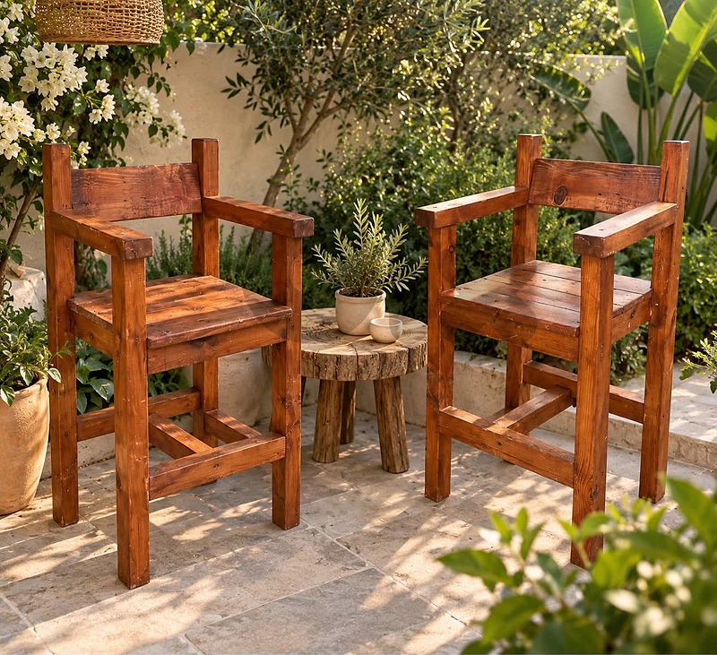 tall wooden chairs / bar chairs