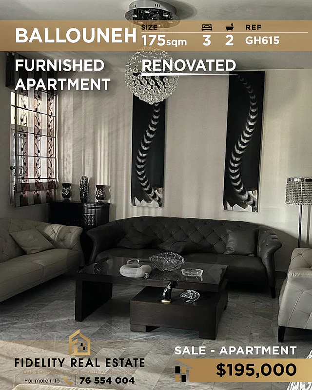 Apartment for sale in Ballouneh GH615 شقة للبيع في بلونة، Apartment for sale in Ballouneh GH615 شقة للبيع في بلونة،