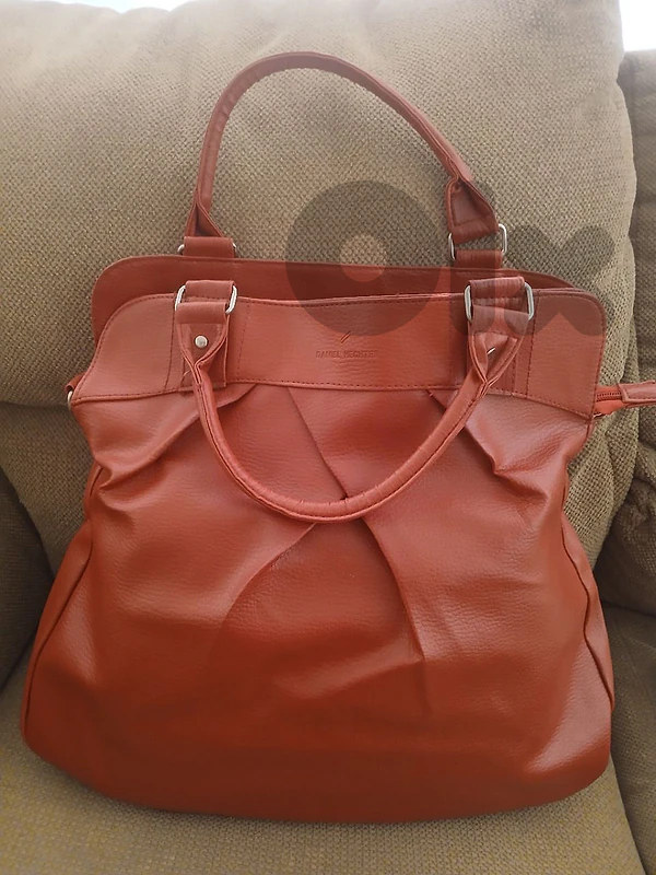 dark red handbag