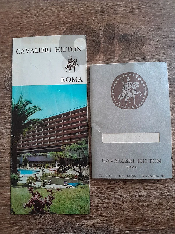 2 vintage ephemera 1968 Cavalieri Hilton , a waldorf  astoria resort