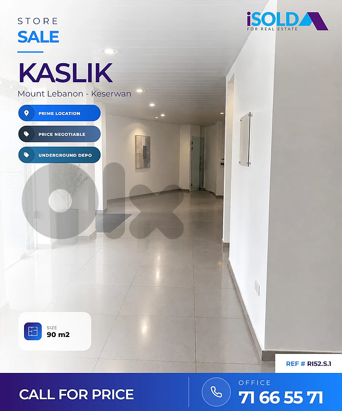 Prime Location Store + Depo For Sale In Kaslik - محل للبيع في كسليك